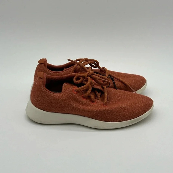 Allbirds Merino Wool Runners Diablo Orange Lace Tie Sneakers  Size 9 - Picture 1 of 9